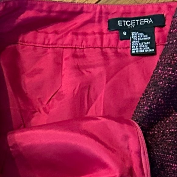Stunning ETCETERA Magenta/Black Sz 6 Pencil Skirt - Picture 6 of 7